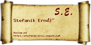 Stefanik Ernő névjegykártya